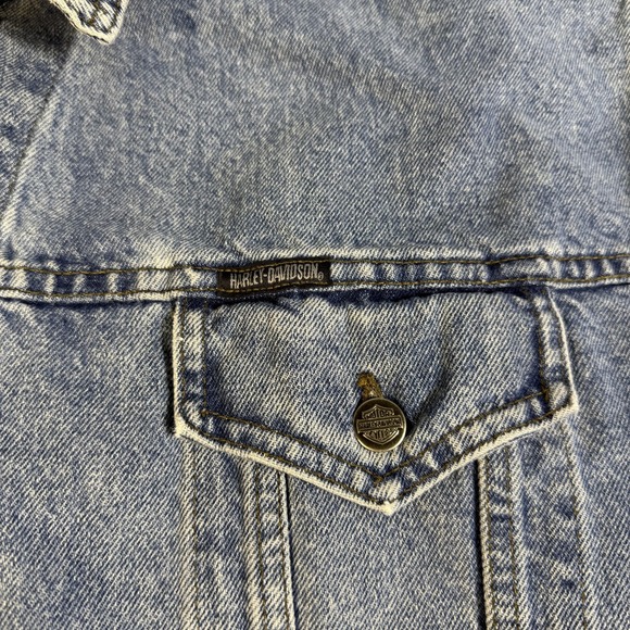 Vintage Harley-Davidson Jacket Mens 3XL Denim Back Patch Canada Motorcycle 90s - Picture 4 of 8